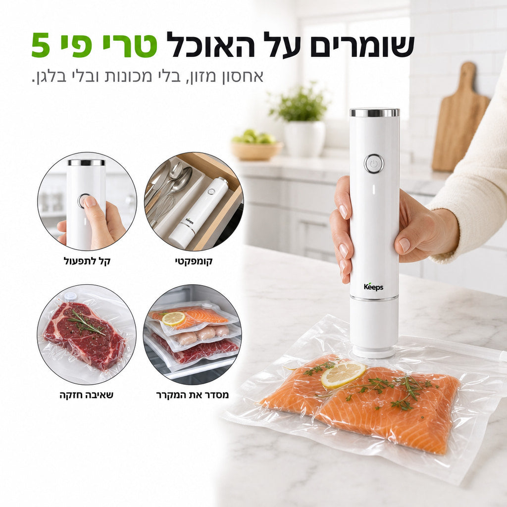 Keeps: אוטם וואקום אלחוטי למזון